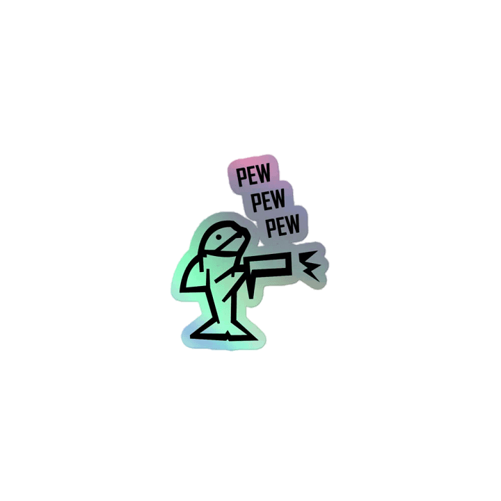 SHARK PEW PEW PEW Holographic Sticker product image (1)