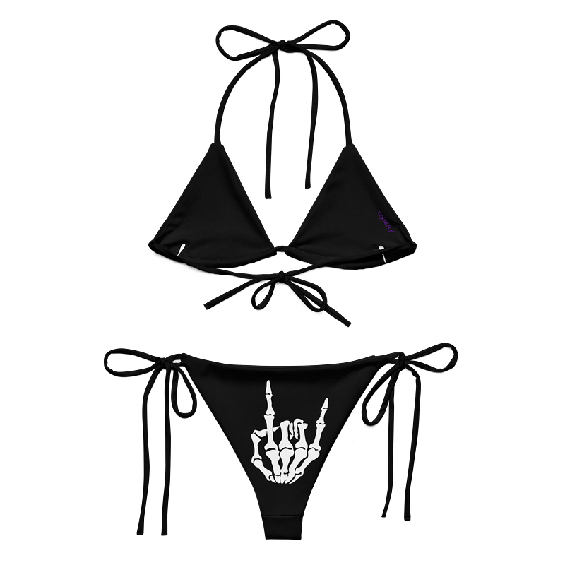Skull Hands – Gothic 2-Piece String Swimsuit -Black