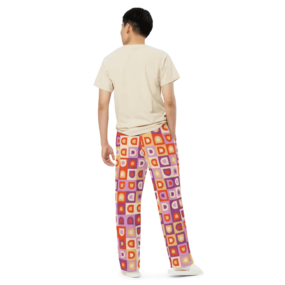 BUIII Retro Geometric: Autumn Breeze Wide-Leg Pants product image (5)