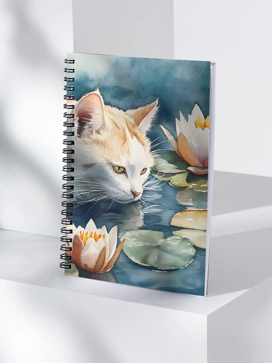 Water Lily Tranquil Cat Spiral Notebook product image (4)