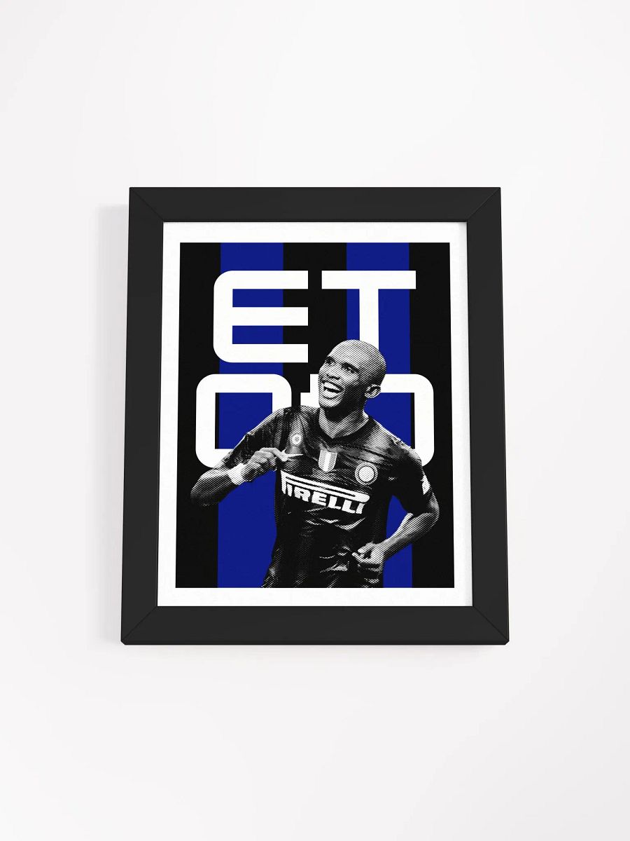 Samuel Eto'o BW Inter Milan Name Art Framed Print product image (3)