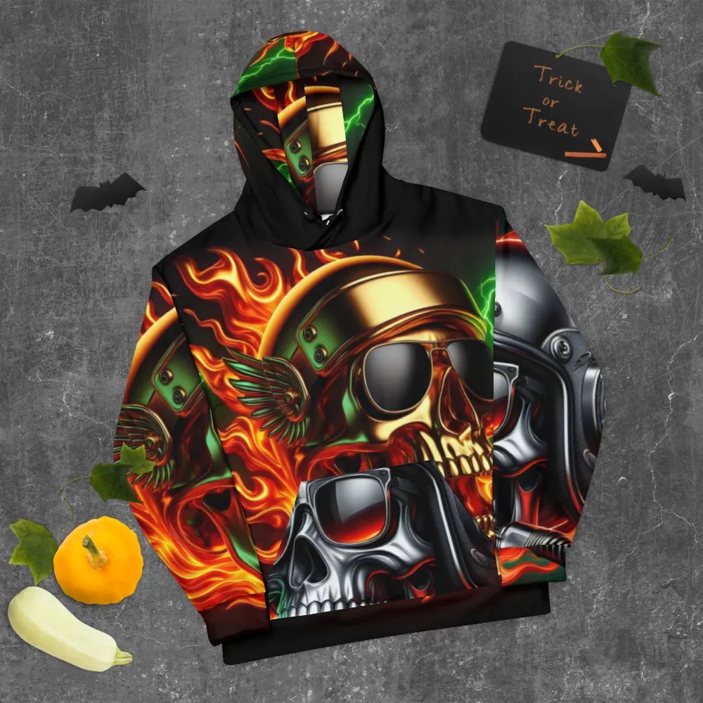 Fierce Skull Firestorm - Unisex Skull Hoodie #51 product image (9)