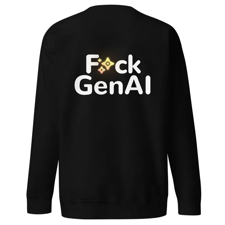 Absolut Idiocy Cotton Heritage Premium Sweatshirt - F✨ck Generative AI (Logo) product image (2)