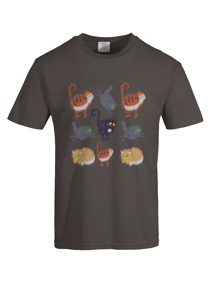 Funny Cat Pattern T-Shirt – Relaxed Fit Heavyweight Unisex Cotton T-Shirt product image (1)