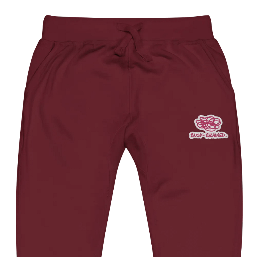 BUSY-BRAINED (pink bubble design) embroidered fleece joggers product image (7)
