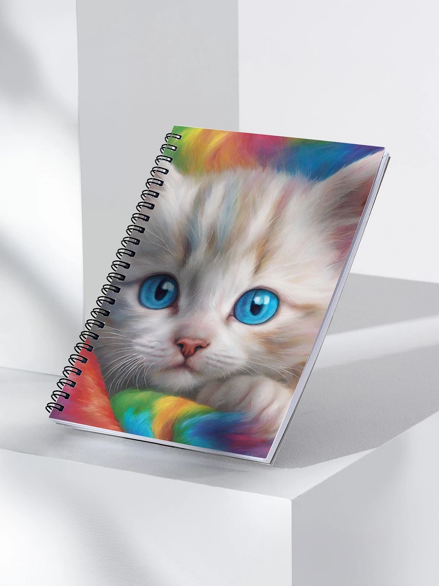 Whimsical Rainbow Kitten Spiral Notebook product image (3)