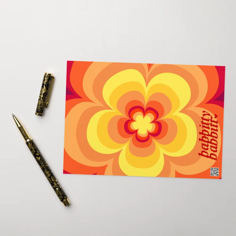 Groovy Mum terracotta retro portrait greetings card product image (7)