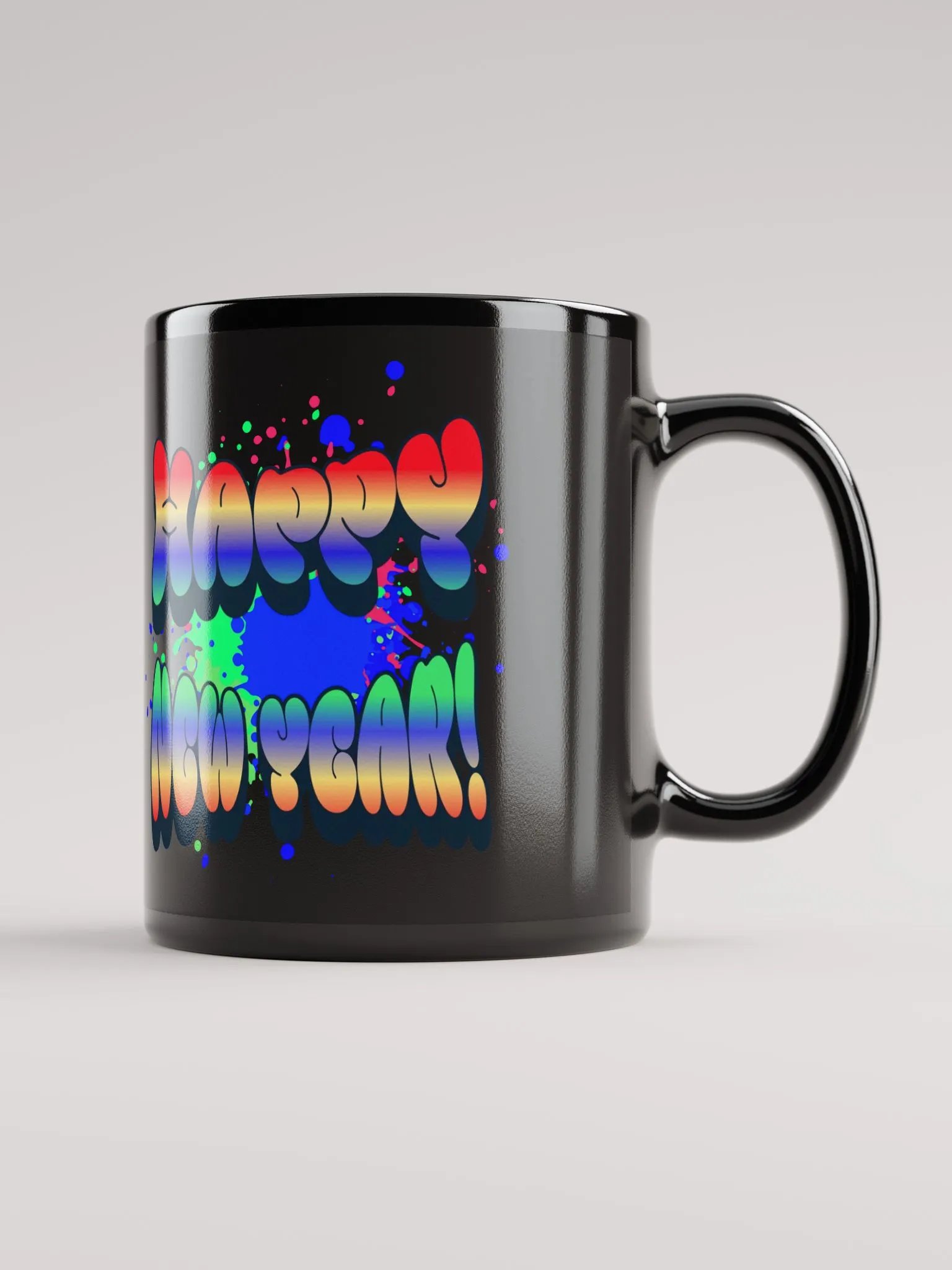 Happy New Years - Colorful Graffiti Design Black Mug product image (9)