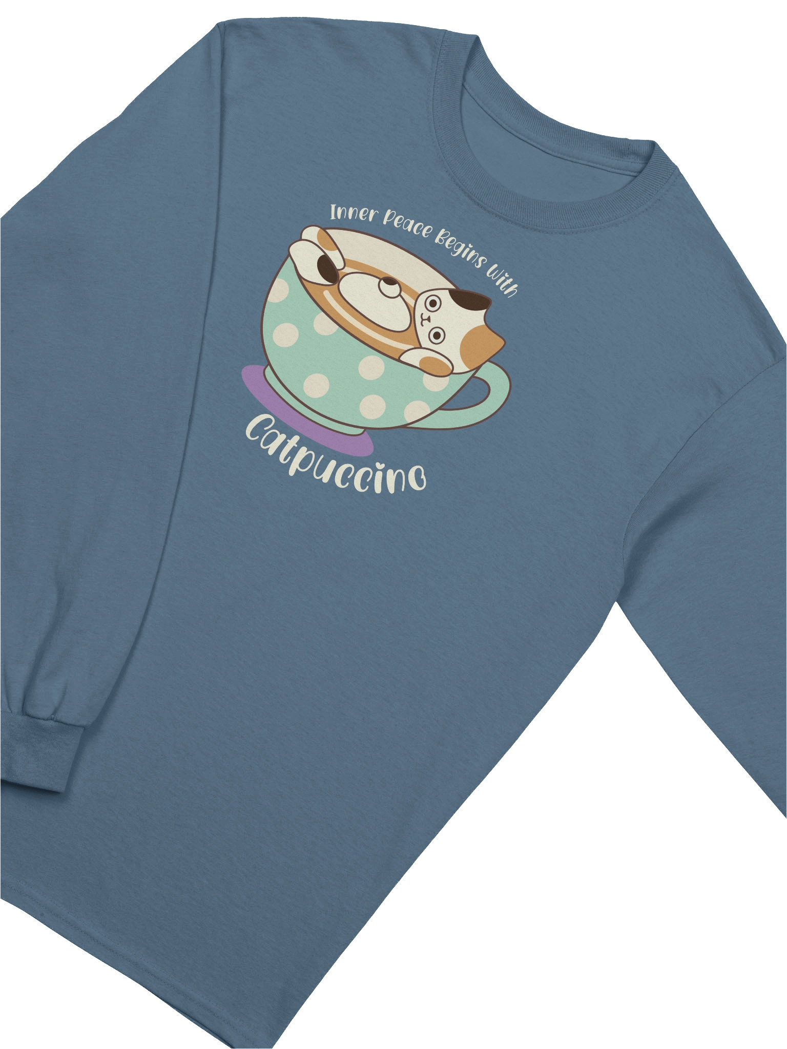 Catpuccino Cat - Unisex Adult Long Sleeve T-shirt product image (3)