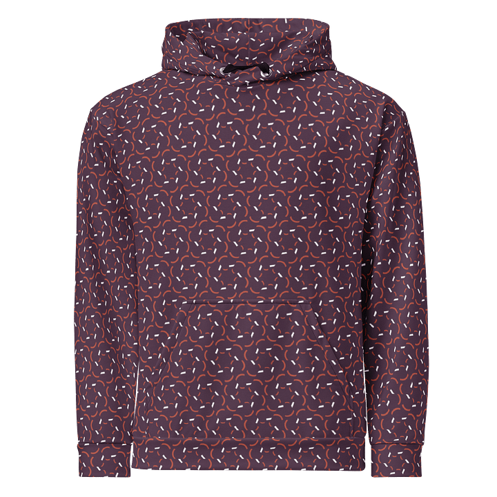 Violet Flux Geometric Allover Print Hoodie for Men and Women product image (1)