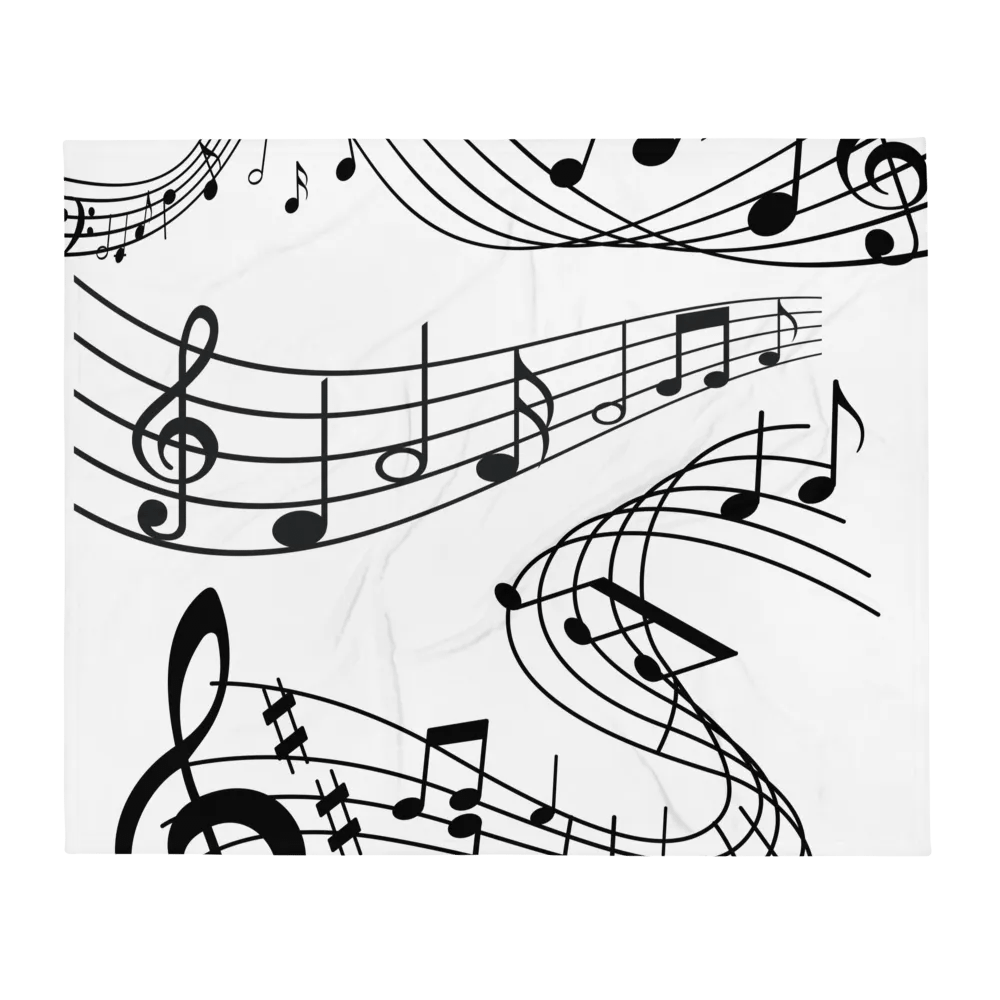Musical Notes Pattern Design Throw Blanket product image (2)