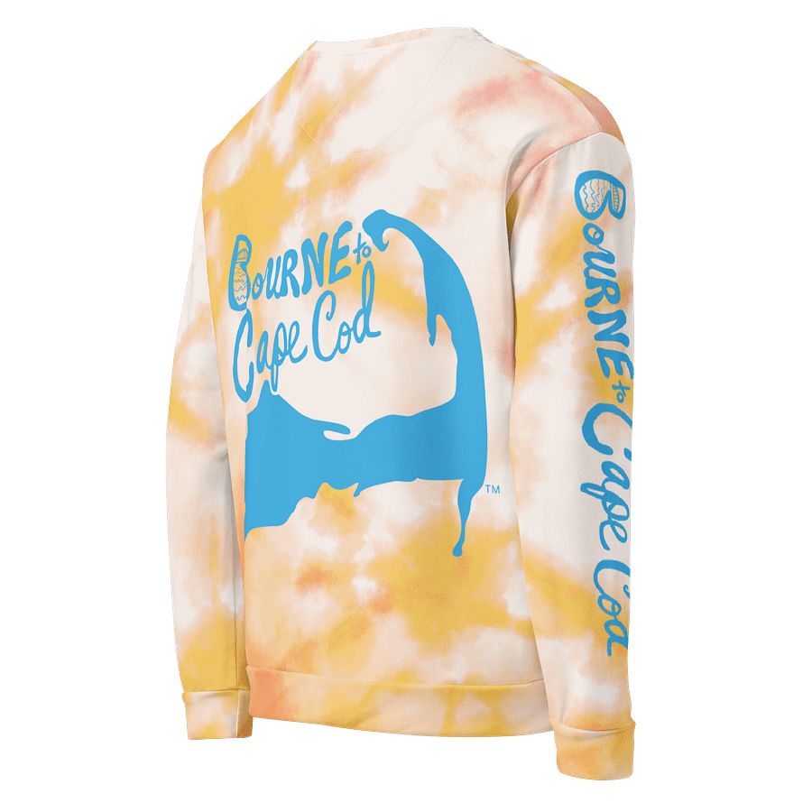 Unisex | BOURNE to Cape Cod™ Sweatshirt | Blue Logo on Pastel Tie-Dye Vibes | BRN.2C.C.™ | Eco-Friendly Comfort product image (5)
