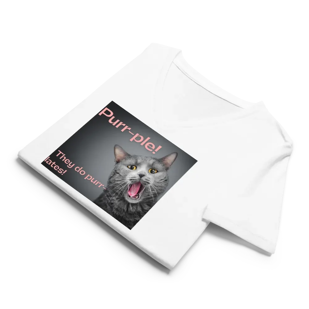 Purr-ple Meow Women's V-Neck Tee product image (8)