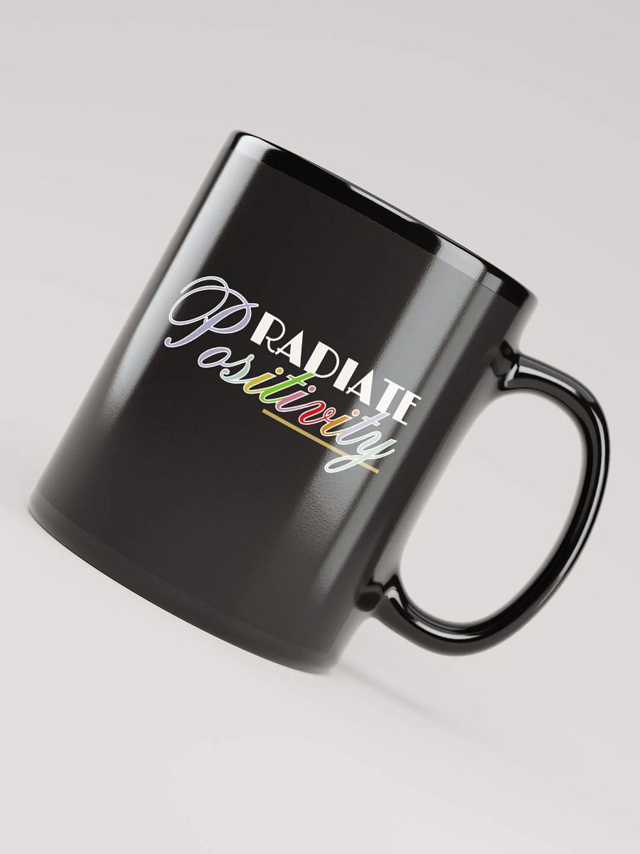 Radiate Positivity Black Glossy Ceramic Mug product image (3)