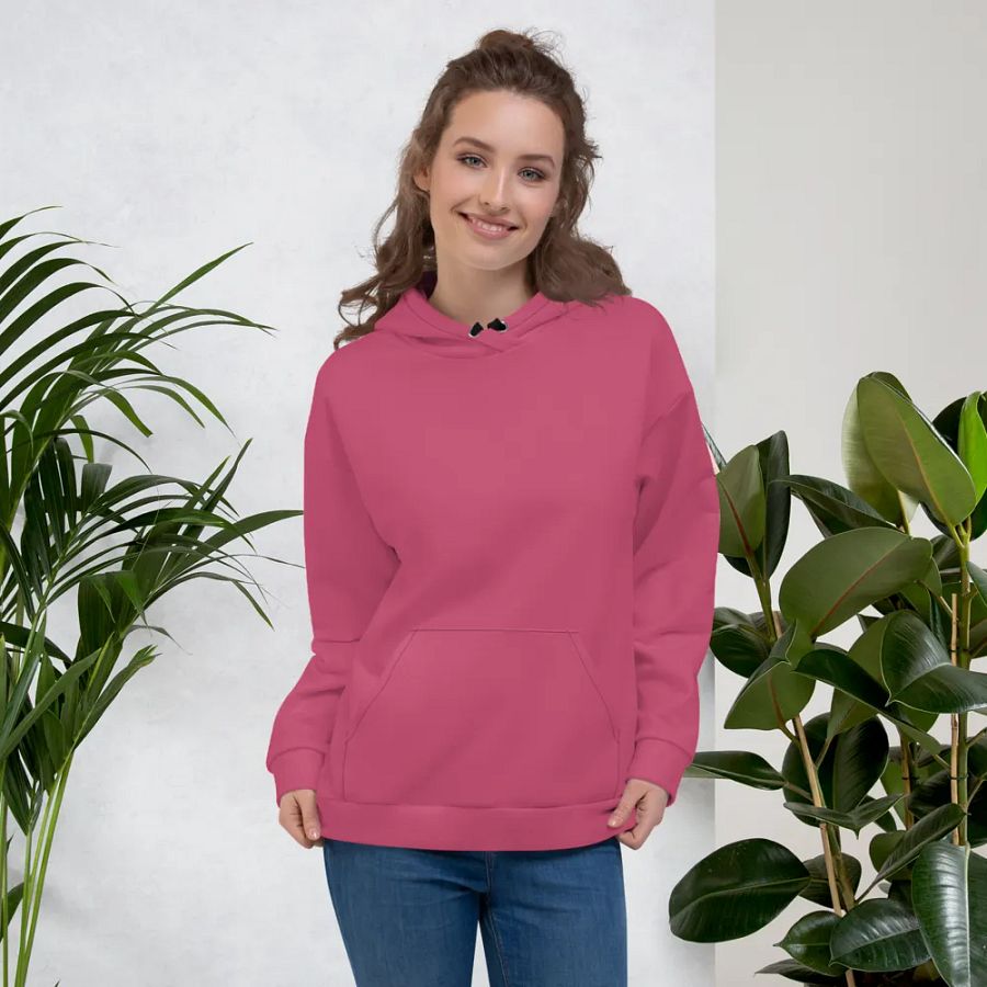 Plain Vibrant Red Soft Summer Unisex Recycled Polyester Heavyweight Premium Hoodie by Treasure Pie product image (6)