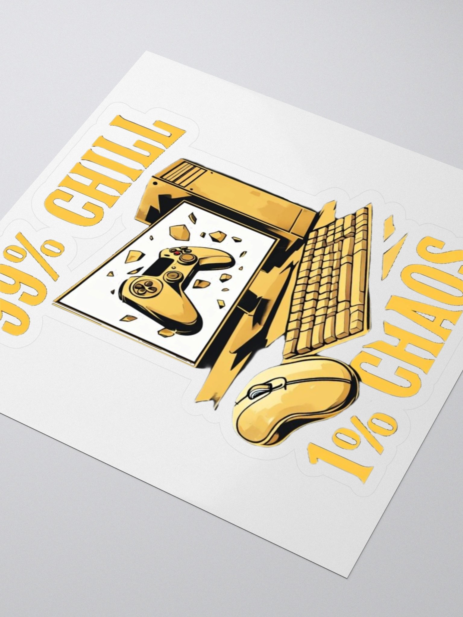 99% Chill 1% Chaos – Funny Gamer Sticker | Streamer Sticker 4''x4'' product image (3)