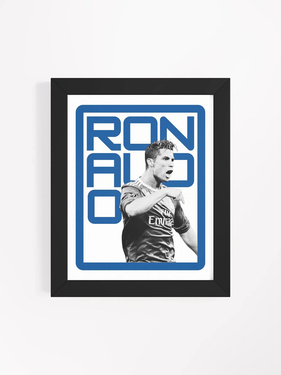 Cristiano Ronaldo BW Real Madrid Name Art Framed Print product image (4)
