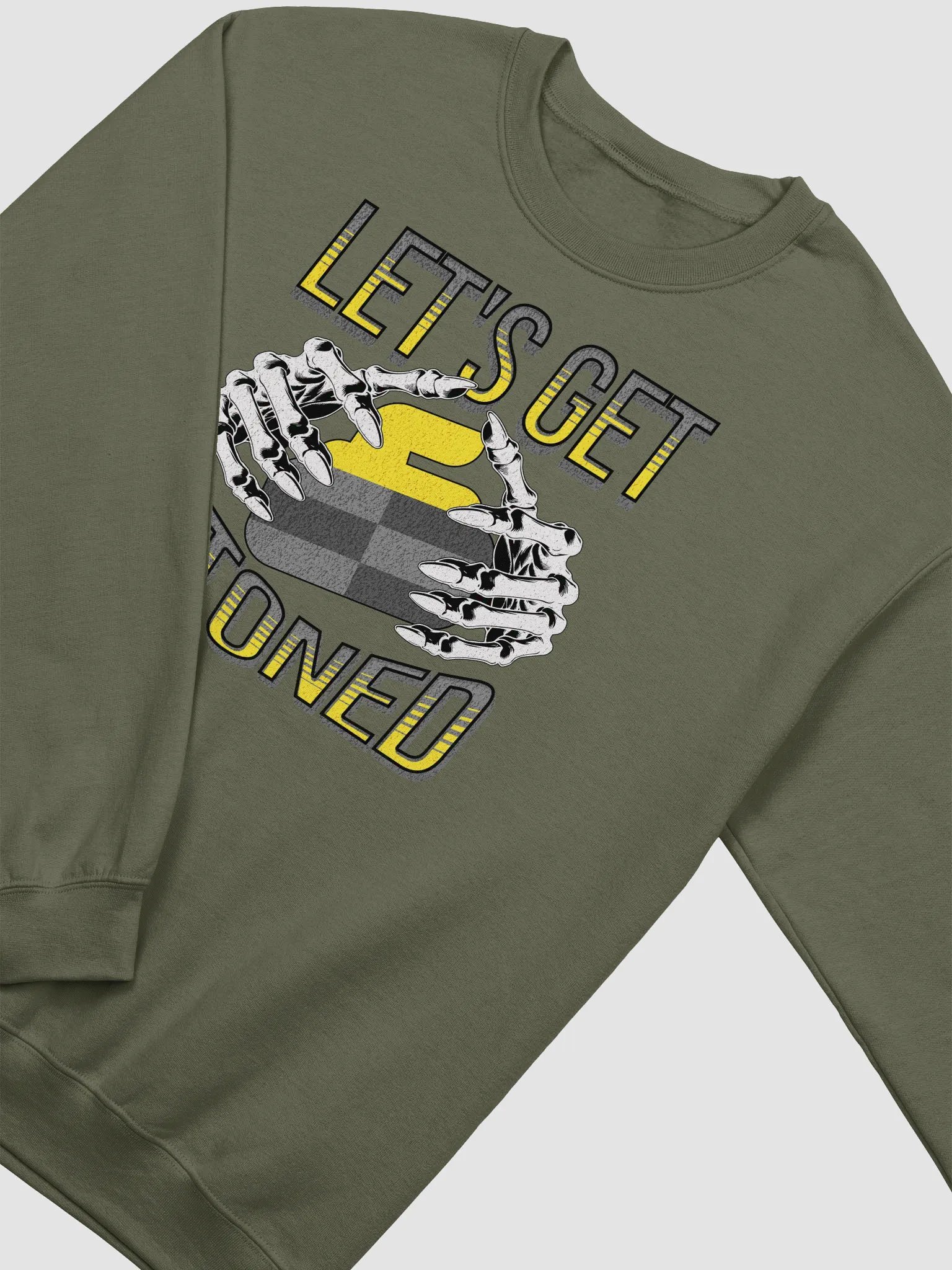 Lets Get Stoned Curling Stylish Skeleton Crewneck product image (10)