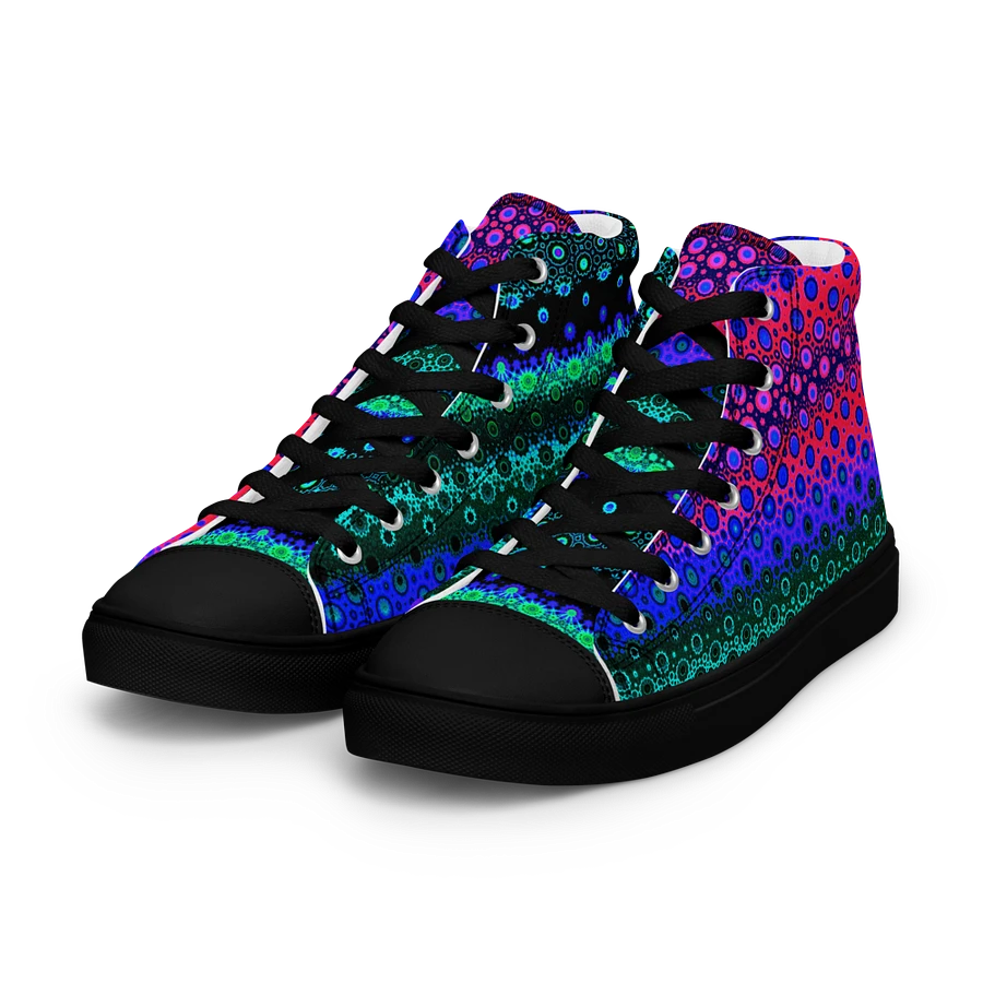 Abstract Multicoloured Pattern Women's Canvas Shoes High Tops product image (40)