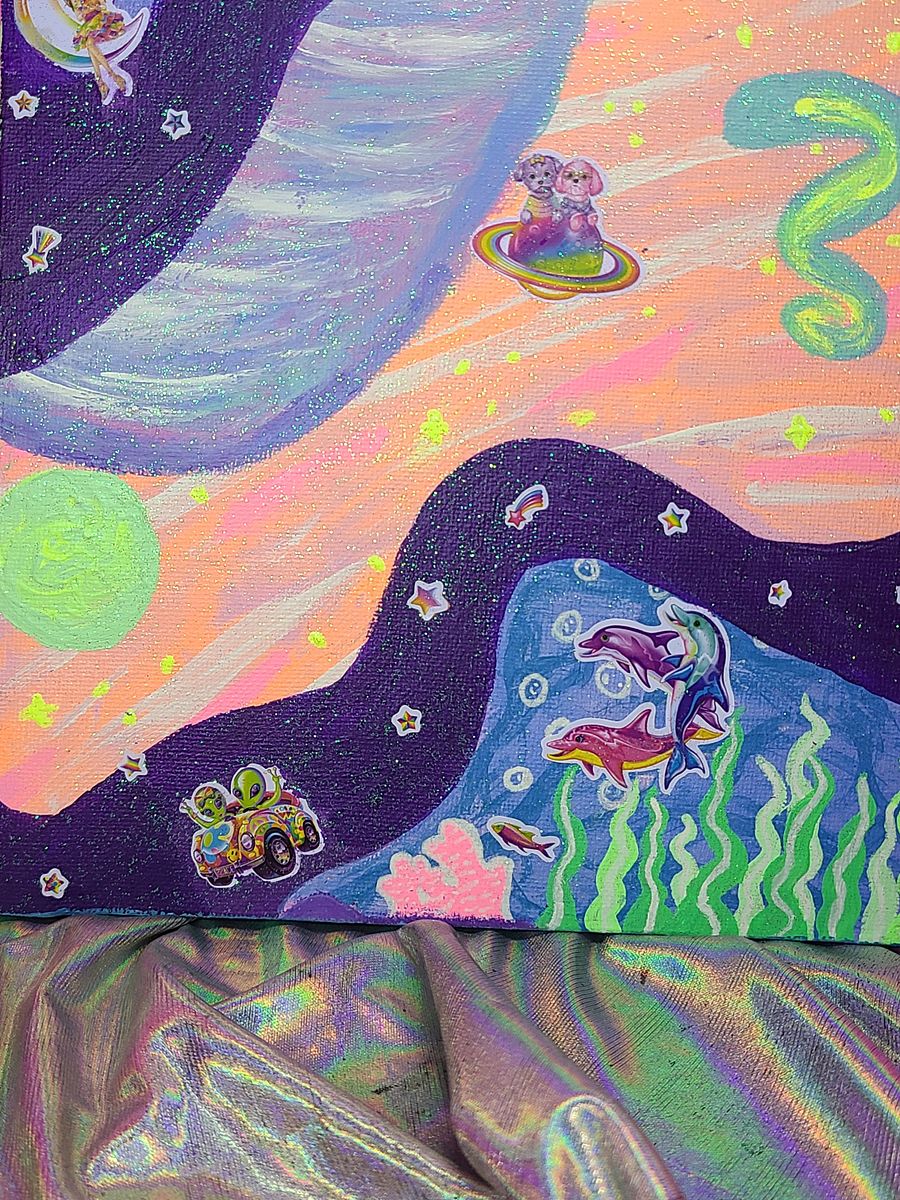 A Rip in the Lisa Frank Spacetime Continuum - painting on canvas product image (3)