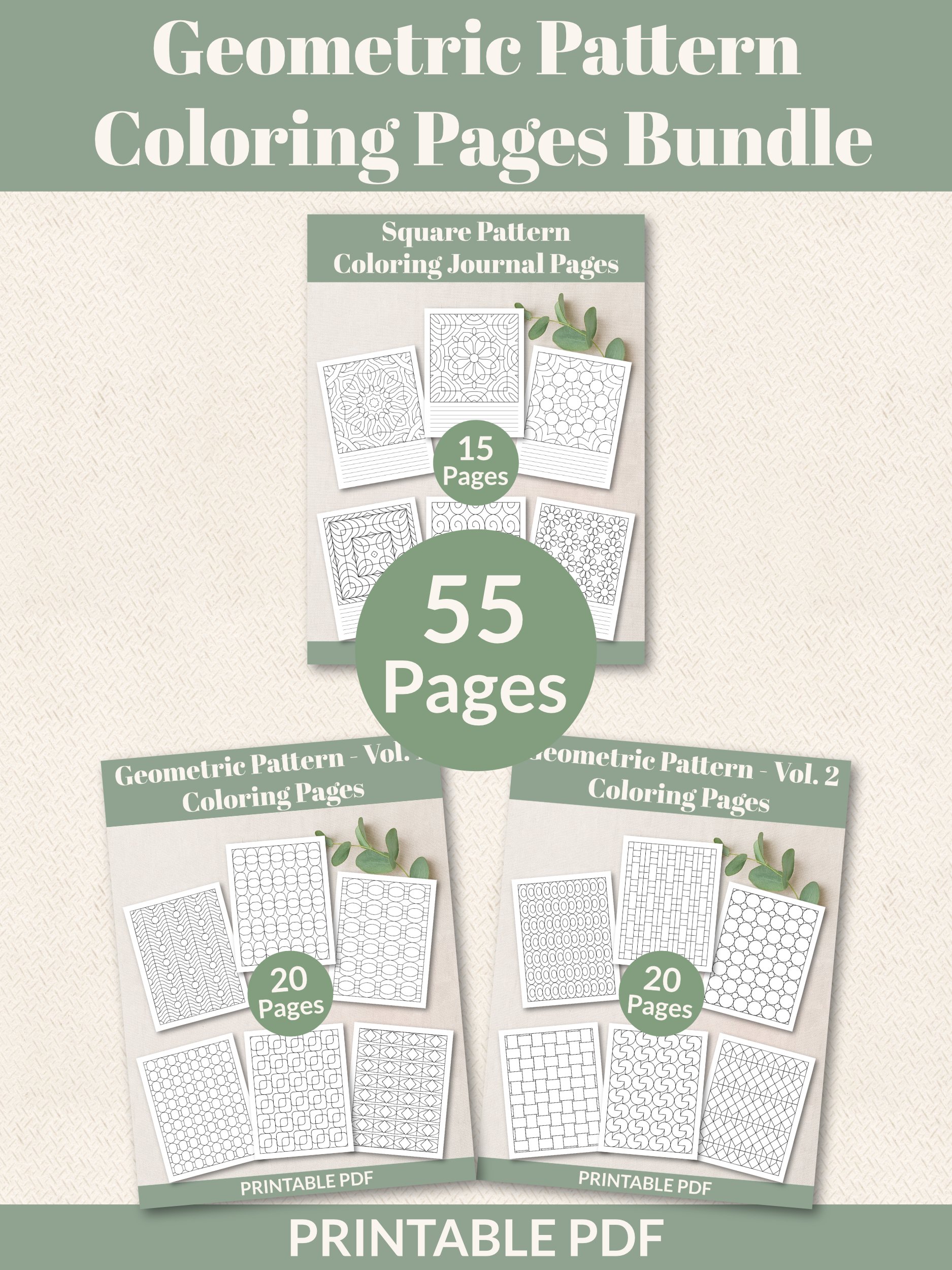 Geometric Coloring Pages Bundle product image (1)