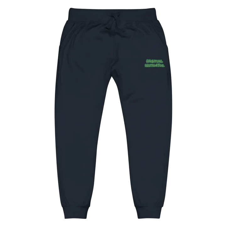 HABITUAL INSTIGATOR (leaf design) embroidered fleece joggers product image (10)
