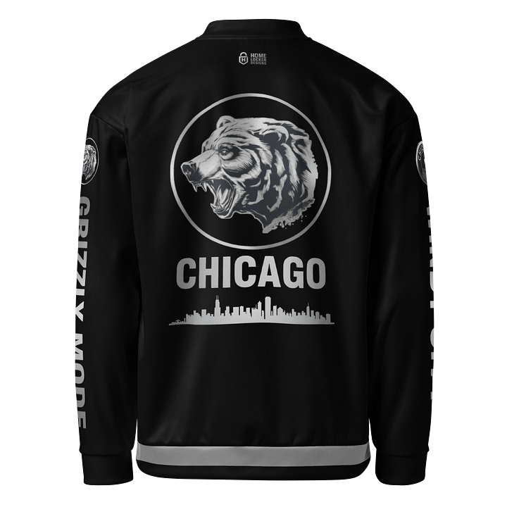 Grizzly Mode™ Black & Silver Bomber Jacket | Chicago | Home Locker Edition product image (2)