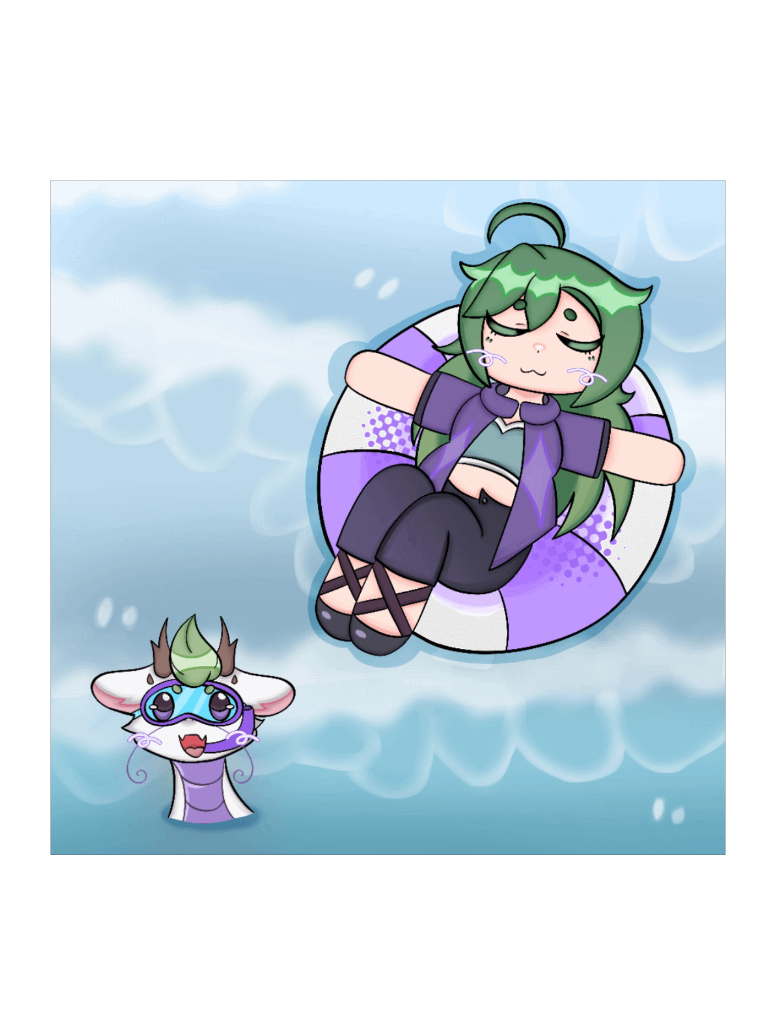 Kiss Cut Sticker of Peytop and Aoi - Summer Vibes product image (1)