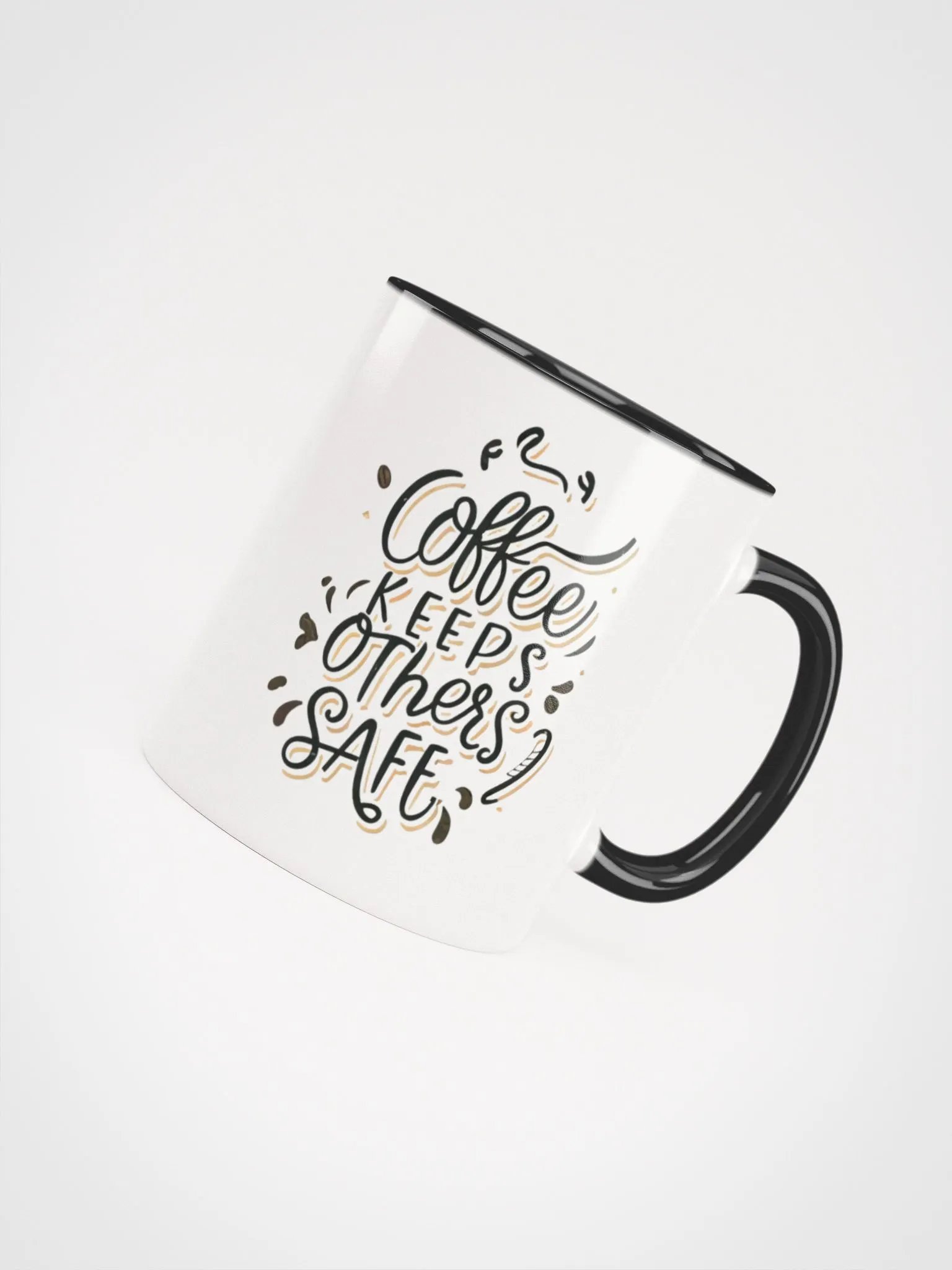 Coffee Keeps Others Safe Ceramic Two-Tone Mug product image (4)