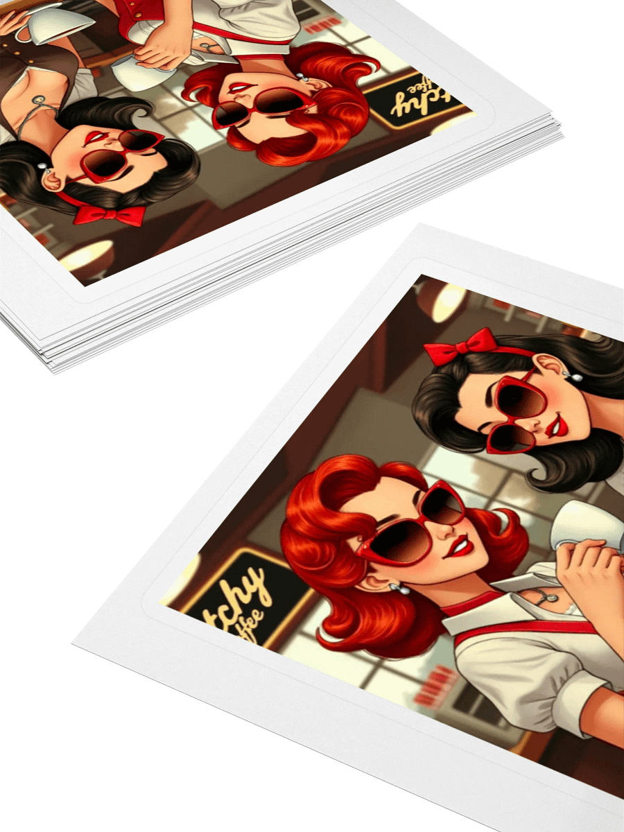 Bitchy Coffee Pretty AntiSocial Ladies Sticker (50s Style) product image (4)