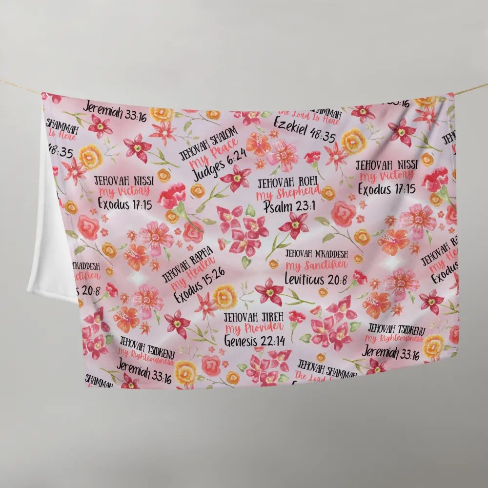 Pink Floral Names Of God Blanket product image (11)