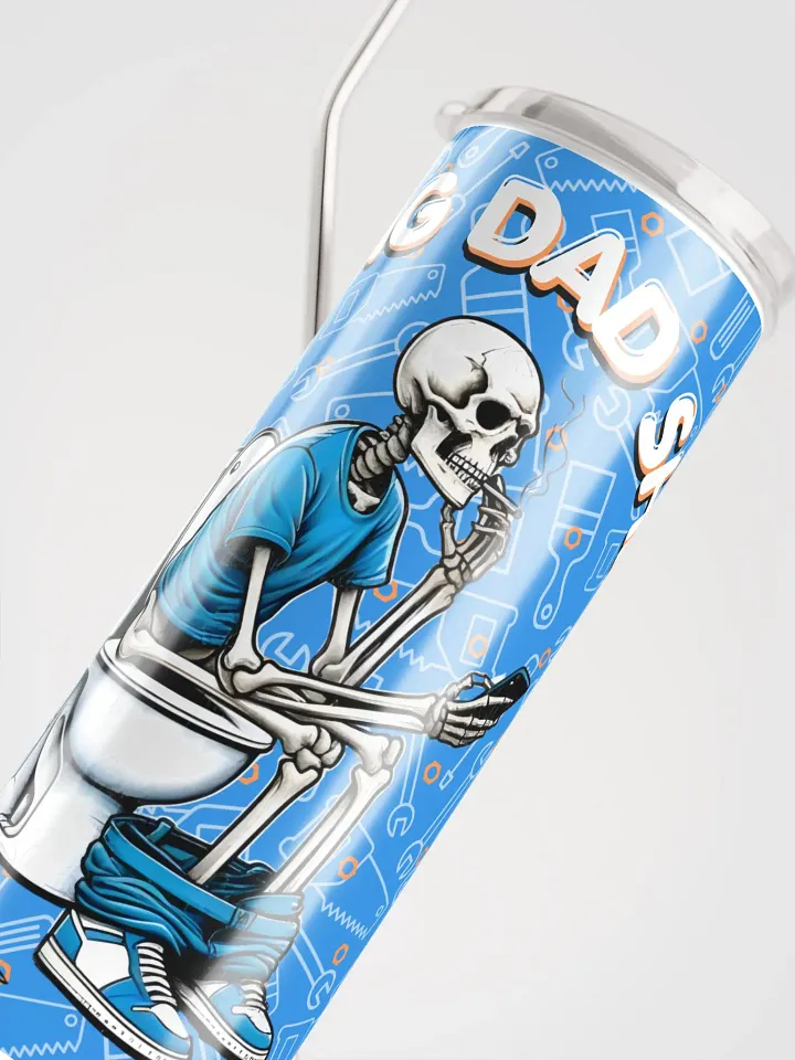 Doing Dad Shit Tumbler – Funny Skeleton on Toilet Design – Humorous Dad Gift product image (1)