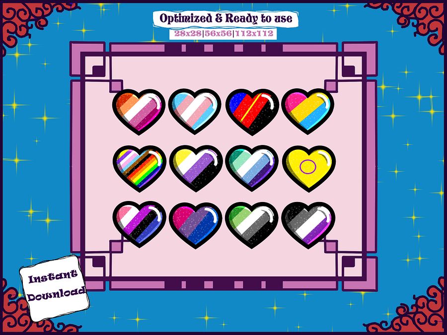 Pride heart emotes product image (1)