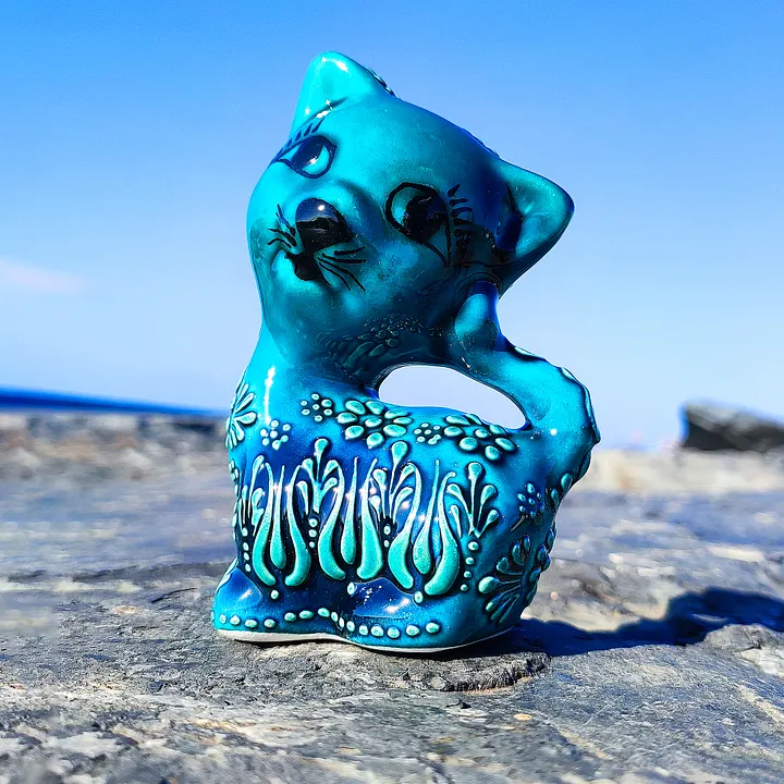 Handmade Ceramic Cat – Unique Turkish Decor for Home and Gifts — handmade pottery, handmade ceramic, handmade gift, Turkish ceramic product image (1)