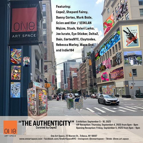 I’m honored to be part of “The Authenticity” curated by Cope2 @mrcopetwo at One Art Space in Tribeca, NYC @oneartspace To exh...