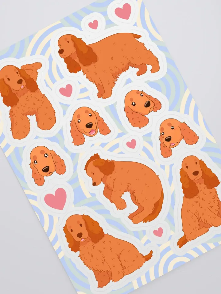 Cute Cocker Spaniel Kiss-Cut Sticker Sheet product image (2)