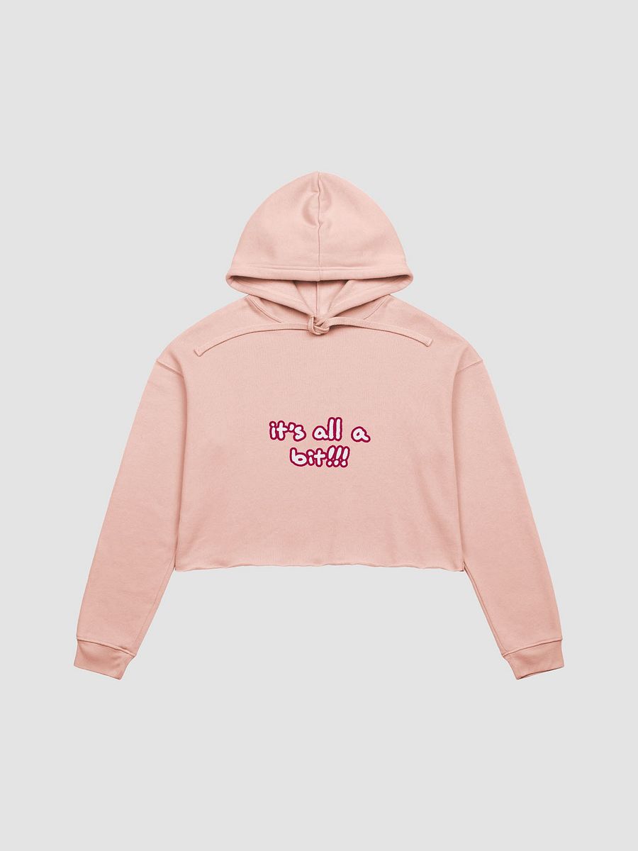 “It’s all a bit!!!” (lined design, #A6073C) fleece cropped hoodie product image (10)