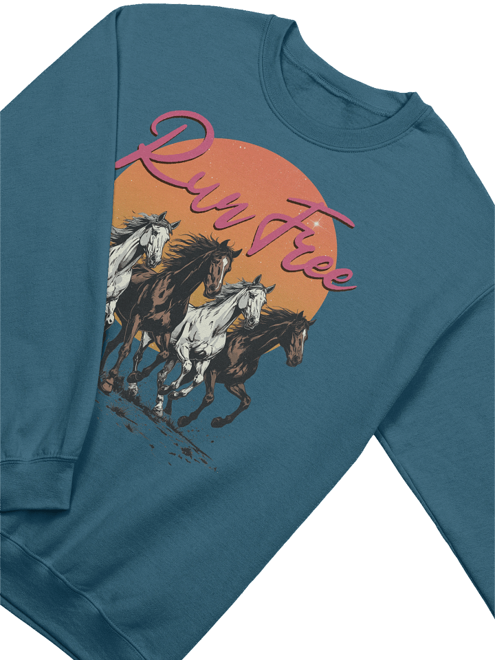 The "Run Free" Retro Horses Sweatshirt product image (16)