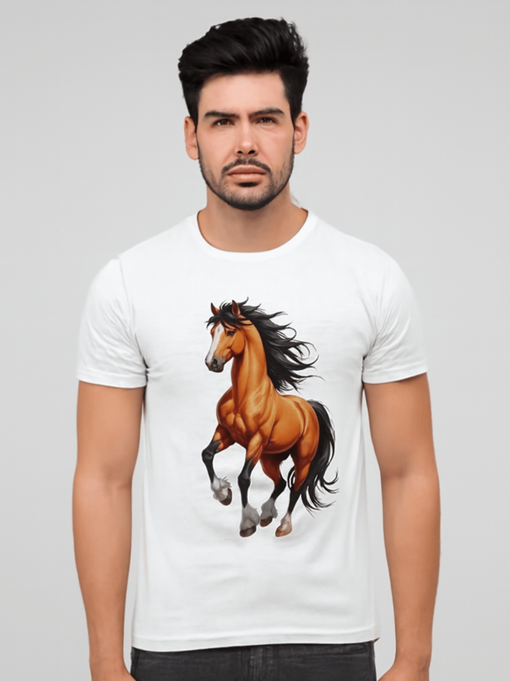 Majestic Galloping Horse Graphic Print T-Shirt product image (1)
