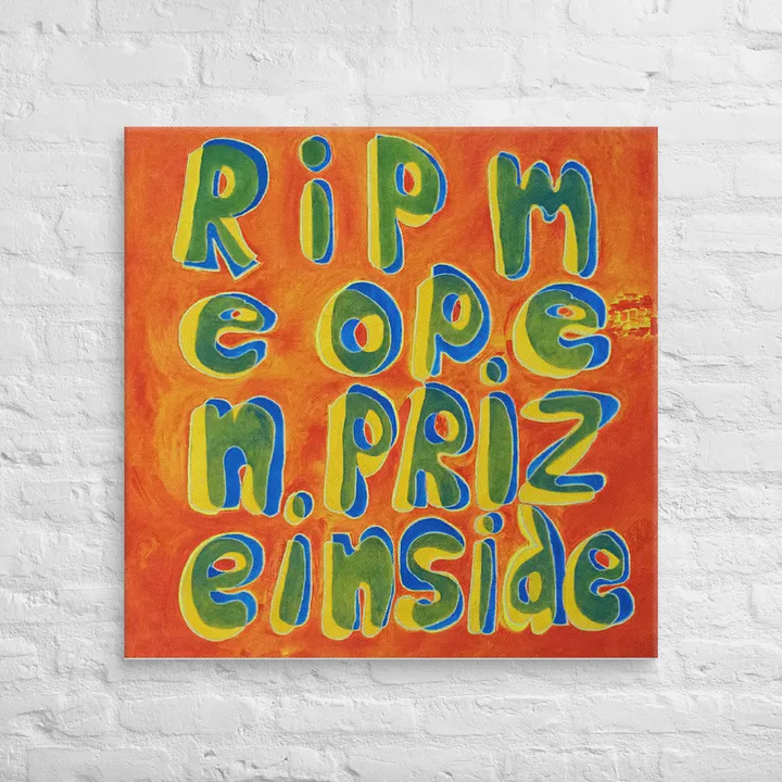Rip Me Open/Prize Inside on Canvas (32" x 32") product image (2)