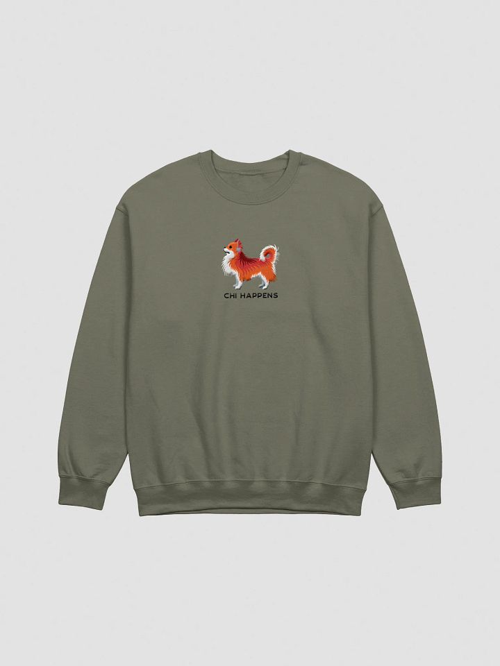 Chi Happens Sweatshirt (Embroidered) of a Longhaired Chihuahua(Red) product image (7)