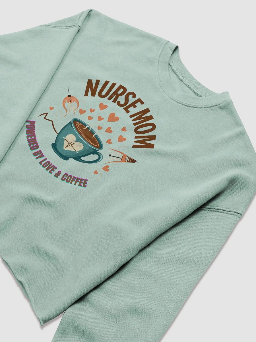 Heartbeat Nurse Mom, powered by coffee, Fleece Crop Sweatshirt product image (9)