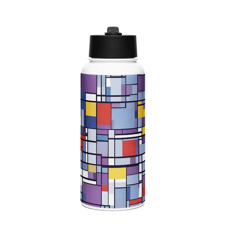 Modernist Geometric Stainless Steel Bottle gift for elegant aty moms on mothersday product image (1)