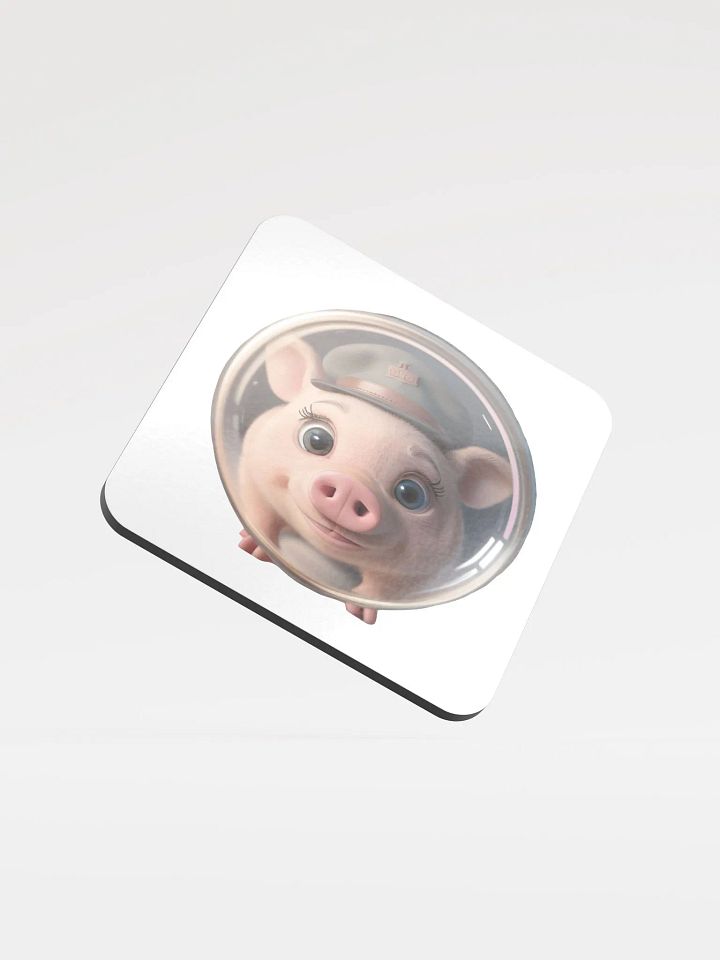 Whimsical Piggy Hat Cork Coaster product image (1)