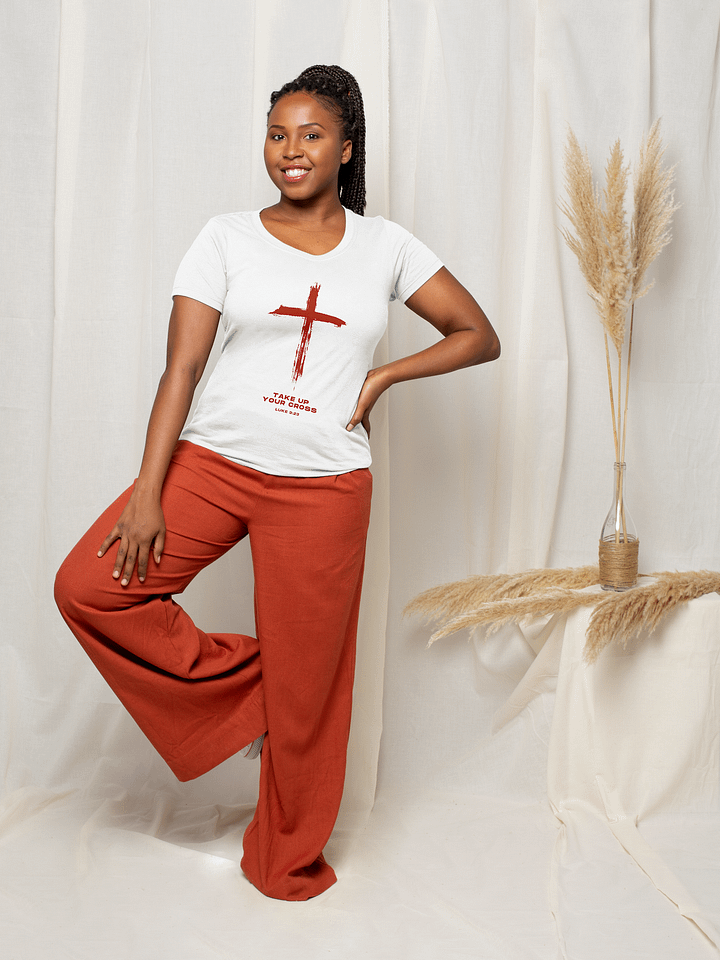Take up Your Cross (Luke 9:23) - Red T-shirt product image (1)
