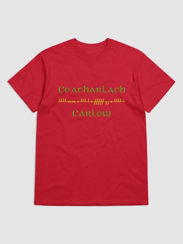 Carlow/Ceatharlach, Scholastic Style Ogham Red Printed T-shirt product image (1)