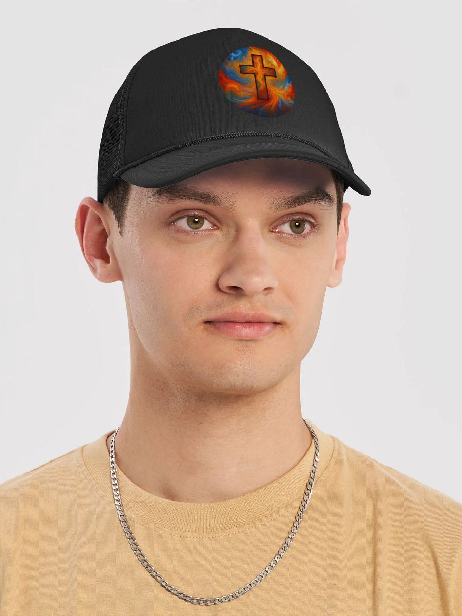 Swirling Cross Foam Trucker Hat product image (9)