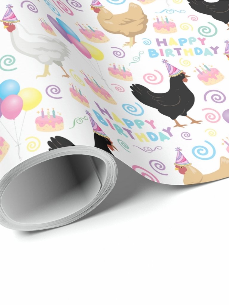 Chicken Birthday Wrapping Paper product image (1)