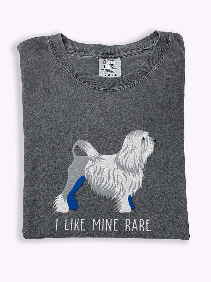 I Like Mine Rare T-Shirt(Embroidered) of a Lowchen(White) product image (1)