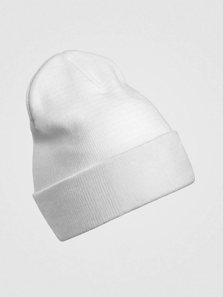 Plain Color White Knit Cuffed Beanie Hat product image (6)
